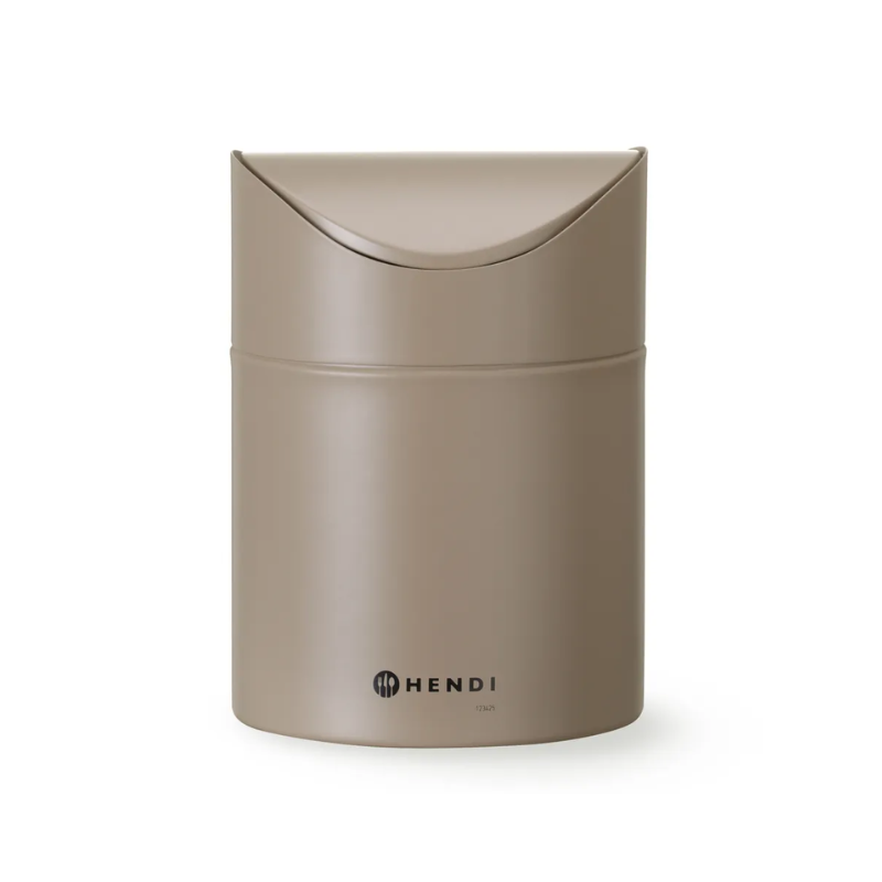 Table Trash Can with Swing Lid - Beige - HENDI