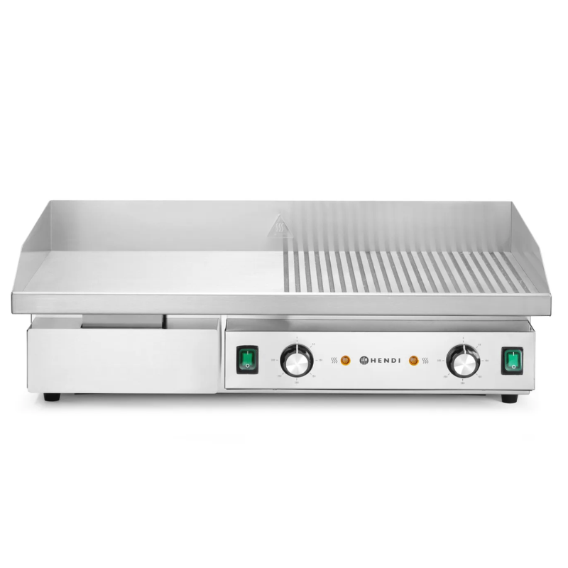 Grillplatte Geriffelt/Glatt - 717 x 383 mm - HENDI