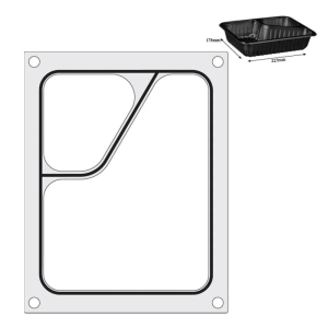 Colt-Versiegelungsmatrix für manuelle Versiegelungsmaschine - 2 Fächer - HENDI