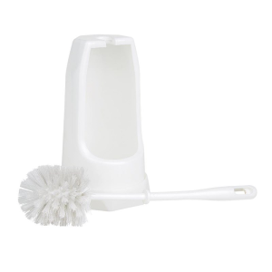 Brosse Ronde et Support WC - Blanc - Jantex
