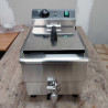 Professionelle Fritteuse 13L mit Ablass aus Edelstahl - Dynasteel