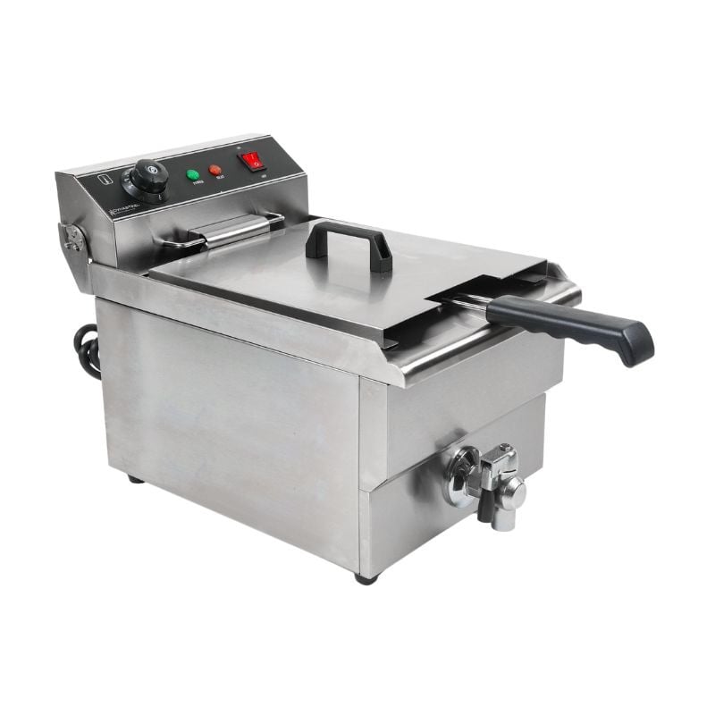Professionelle Fritteuse 13L mit Edelstahlablauf - Dynasteel