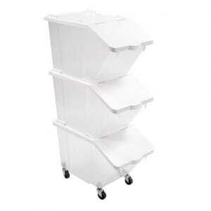 Set aus 3 Zutatenbehältern 30L + Deckel + 4 Räder
