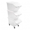 Set aus 3 Zutatenbehältern 30L + Deckel + 4 Räder