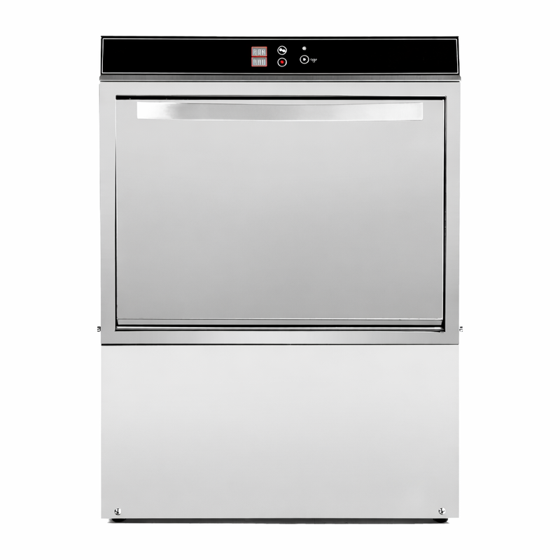 Professional Dishwasher with Rinse Aid and Detergent Dispenser and Drain Pump - 50 x 50 cm - Dynasteel