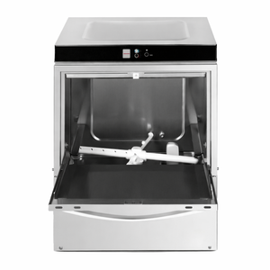 Professioneller Geschirrspüler mit Klarspüler- und Reinigungsmitteldosierer und Ablaufpumpe - 50 x 50 cm - Dynasteel