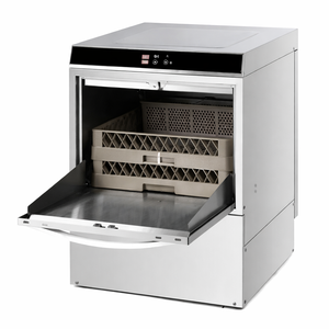 Professional Dishwasher with Rinse Aid and Detergent Dispenser and Drain Pump - 50 x 50 cm - Dynasteel