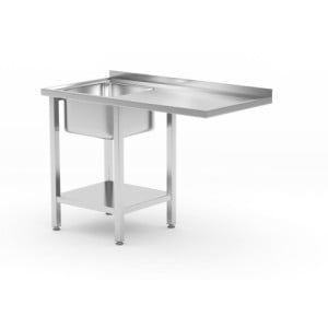 Loading Table for Dishwasher with Right Sink and Shelf - HENDI