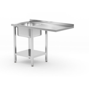 Table de Chargement pour Lave-vaisselle avec Évier à Droite et Étagère - HENDI