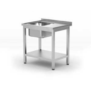 Tauchbecken 1 links Profi Line mit Regal - T 600 x B 800 mm - HENDI