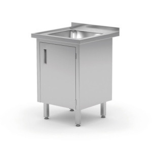 Spültisch mit Schrank Geschweißt - L 600 x T 700 mm - HENDI