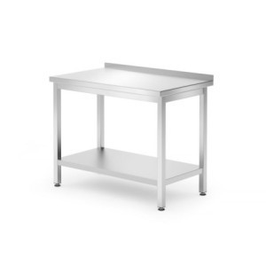 Wall-Mounted Work Table Kitchen Line with Shelf - D 600 x W 1000 mm - HENDI