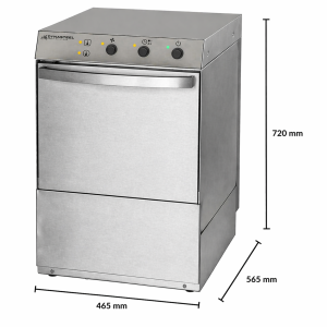 Professional Dishwasher with Rinse Aid and Detergent Dispenser - 40 x 40 cm - Dynasteel