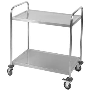 Edelstahlwagen mit 2 Ablagen - Aufbereitet