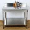 Edelstahltisch 1600x700 mm Rückwand und Unterregal
