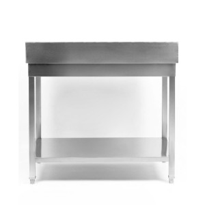 Edelstahltisch 1600x700 mm Rückwand und Unterregal