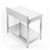 Edelstahltisch 1600x700 mm Rückwand und Unterregal