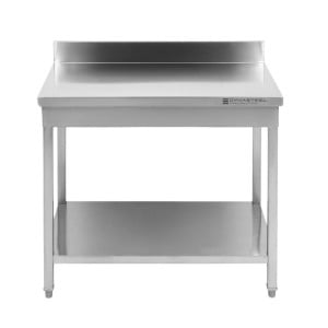 Stainless Steel Table 1600x600 mm with Backsplash and Lower Shelf