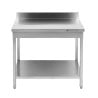 Edelstahltisch 1600x600 mm Rückwand und Unterregal