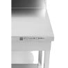 Edelstahltisch 1600x600 mm Rückwand und Unterregal