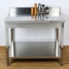 Edelstahltisch 1600x600 mm Rückwand und Unterregal