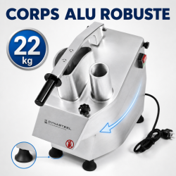Professioneller Gemüseschneider 550 W — 2 Einfüllöffnungen, Alu