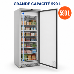 Gefrierschrank 590 L Edelstahl Umluftkühlung -22 °C