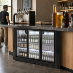 Rückkühlschrank 320 L 3 Schiebetüren aus Glas