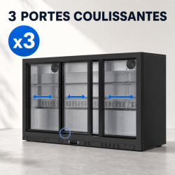 Arrière-Bar Réfrigéré 320 L 3 Portes Vitrées Coulissantes