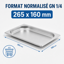 Bac Gastro GN 1/4 Inox 20 mm - 0,8 L | Dynasteel