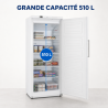 Armoire de Congélation 510 L Ventilée -18/-22°C Blanche