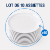 Round Melamine Plate Ø 17.7 cm White - Set of 10