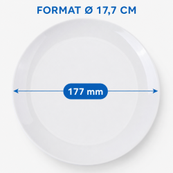 Runder Melaminteller Ø 17,7 cm Weiß - Set von 10