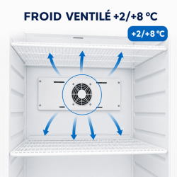 Belüfteter Kühlschrank 527 L +2/+8 °C — Volltür