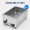 Bain-Marie Pro GN 1/1 20 L 1200 W Inox avec Vidange