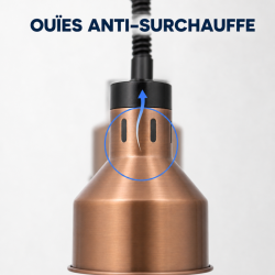 Profi-Wärmelampe 250 W Ø 175 mm Kupfer | Dynasteel