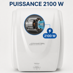 Professional Hand Dryer 2100 W ABS White — Drying 30 s