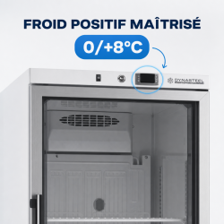Glasgekühlter Kühlschrank 380 L 0/+8°C