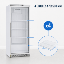 Armoire Réfrigérée Positive 590 L Vitrée 0/+8°C