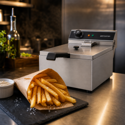 Professionelle Fritteuse 10 L 3000 W Edelstahl — Thermostat