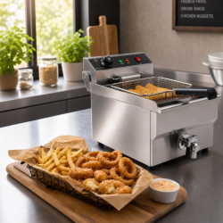 Professionelle Fritteuse 13 L 3000 W mit Ablass - Edelstahl