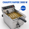 Professional Deep Fryer 13 L 3000 W with Drain - Stainless Steel