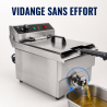 Professional Deep Fryer 13 L 3000 W with Drain - Stainless Steel