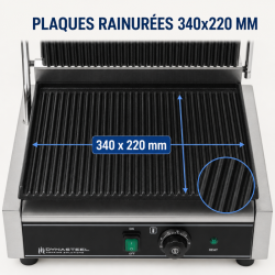 Grill Panini Pro 2200 W Grooved 340x220 mm Stainless Steel
