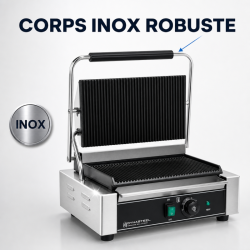 Grill Panini Pro 2200 W Grooved 340x220 mm Stainless Steel