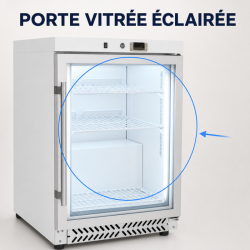 Mini-Kühlschrank mit Glastür 170 L 0/+8 °C - Dynasteel