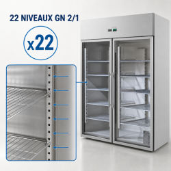 Positive Kühlschrank 1400 L 2 Glastüren GN 2/1