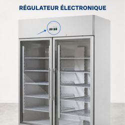Armoire Réfrigérée Positive 1400 L 2 Portes Vitrées GN 2/1