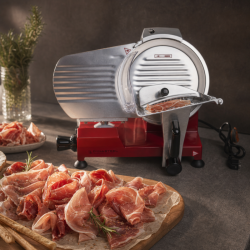 Schwerkraft-Schneidemaschine für Schinken Ø 220 mm 120 W Rot