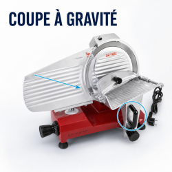 Schwerkraft-Schneidemaschine für Schinken Ø 220 mm 120 W Rot